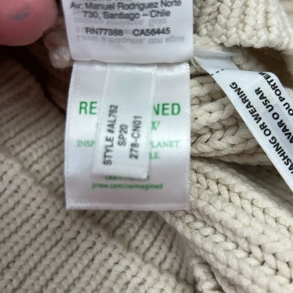 J. Crew AL762 Natural Ribbed crewneck sweater size XXS NWT